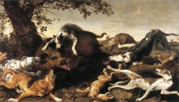 wild boar hunt Oil Paintings